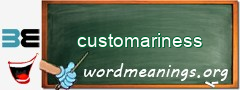 WordMeaning blackboard for customariness